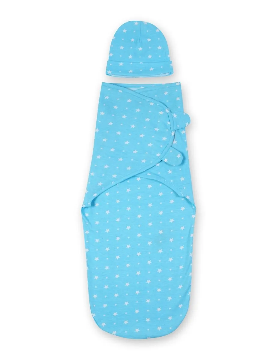 Baby Swaddle Combo- Blue, Pink & Yellow Star