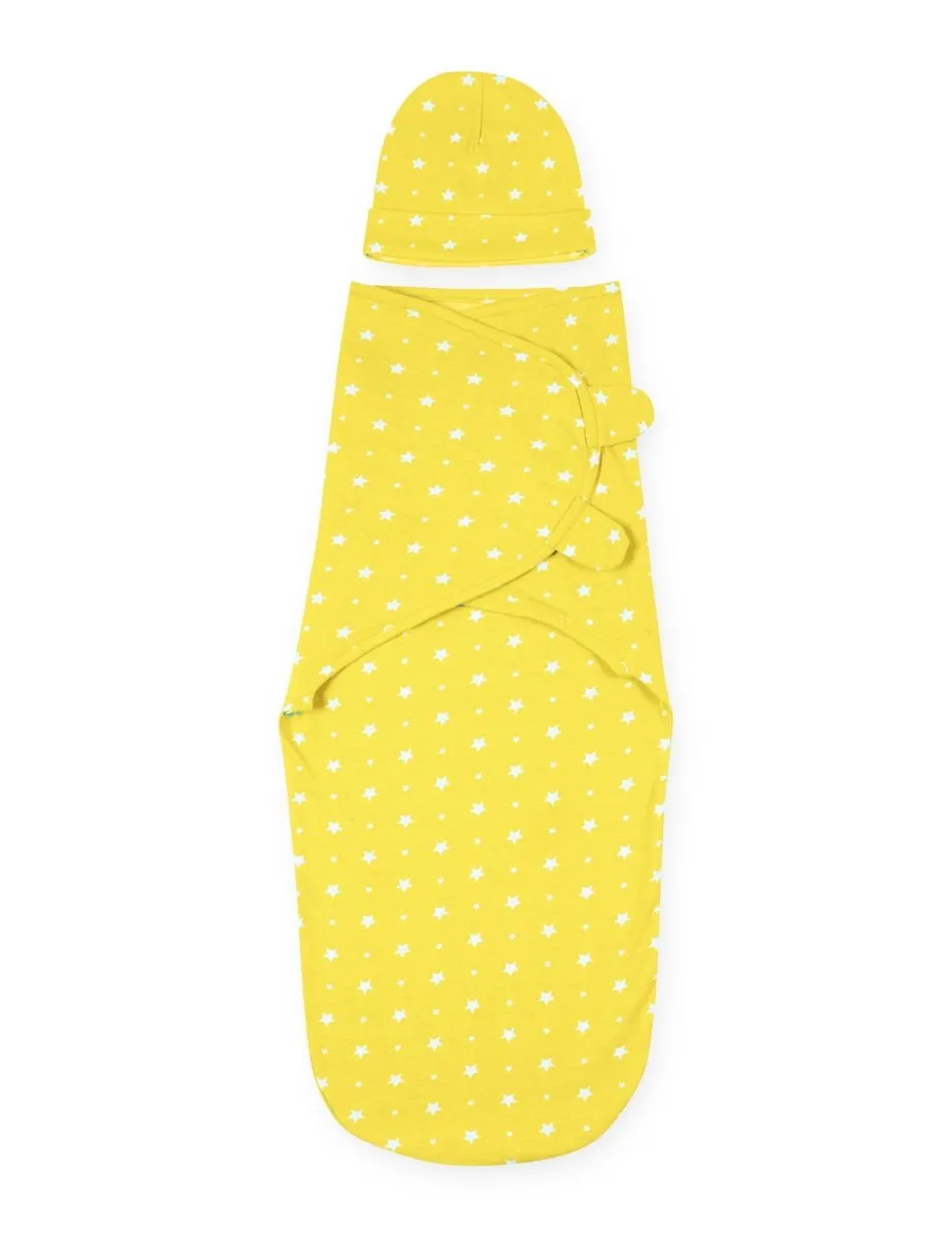 Baby Swaddle Combo- Blue, Pink & Yellow Star