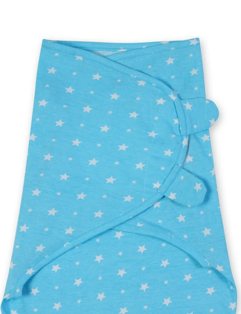 Baby Swaddle Combo- Blue, Pink & Yellow Star