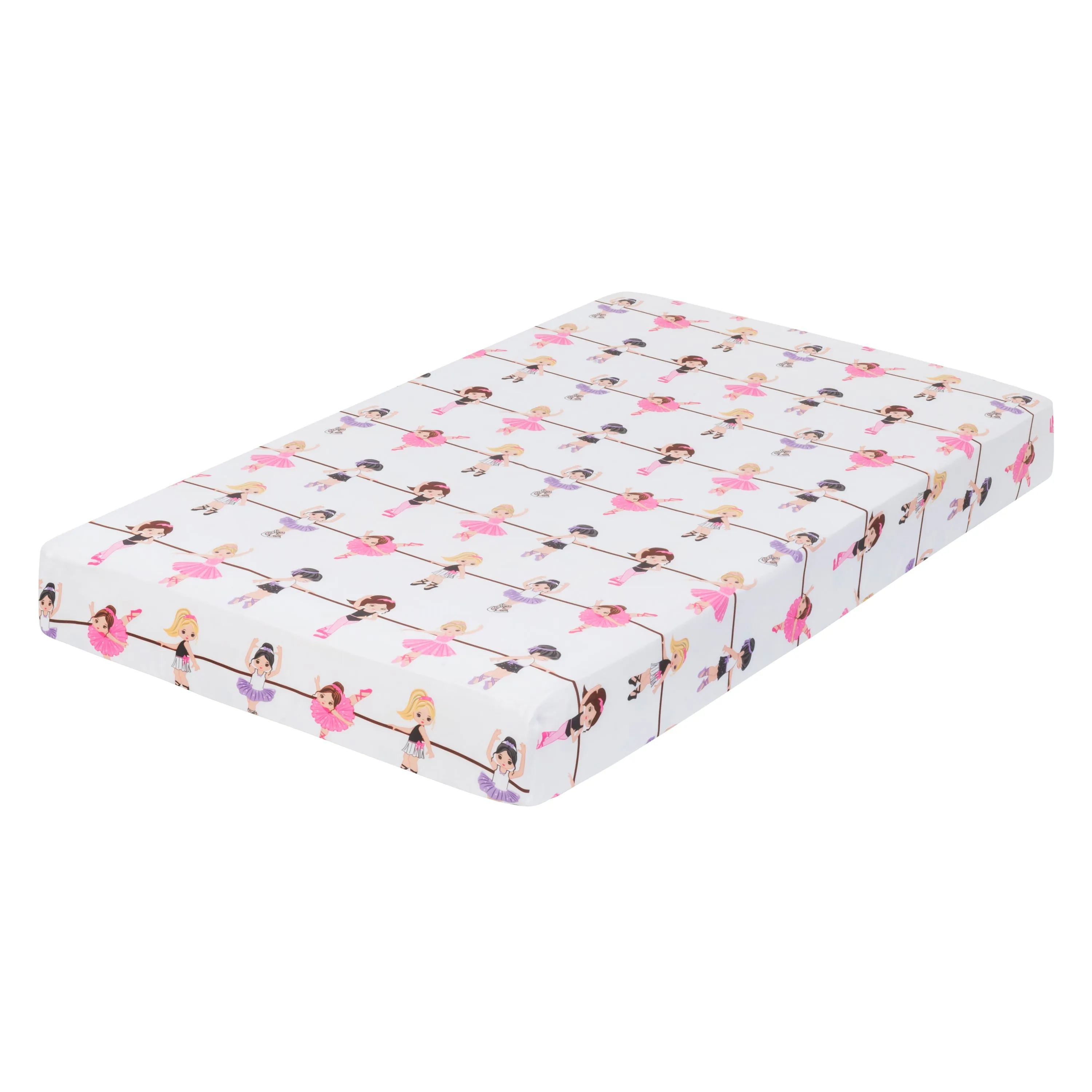 Ballerina/Pink 2-Pack Fitted Girls Crib Sheets