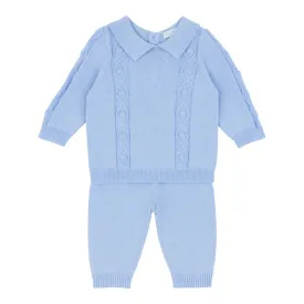 blues baby - 2 piece knit set, top and trousers