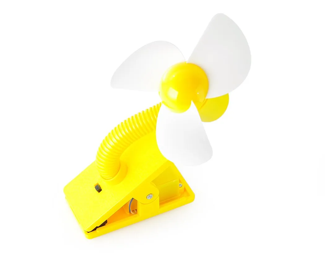 Clip-On USB Rechargeable Cooling Mini Baby Stroller Fan - Yellow