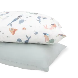 Cotton Muslin Pillowcase 2 Pack - Mermaid Party