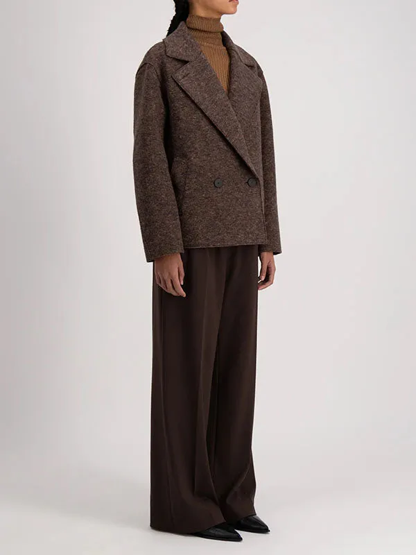 Cropped outdoor jacket in boiled wool