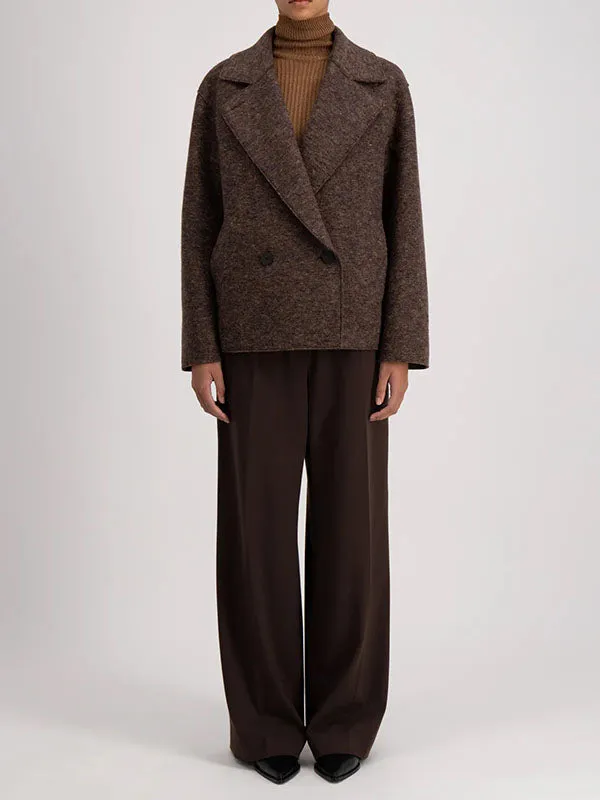 Cropped outdoor jacket in boiled wool