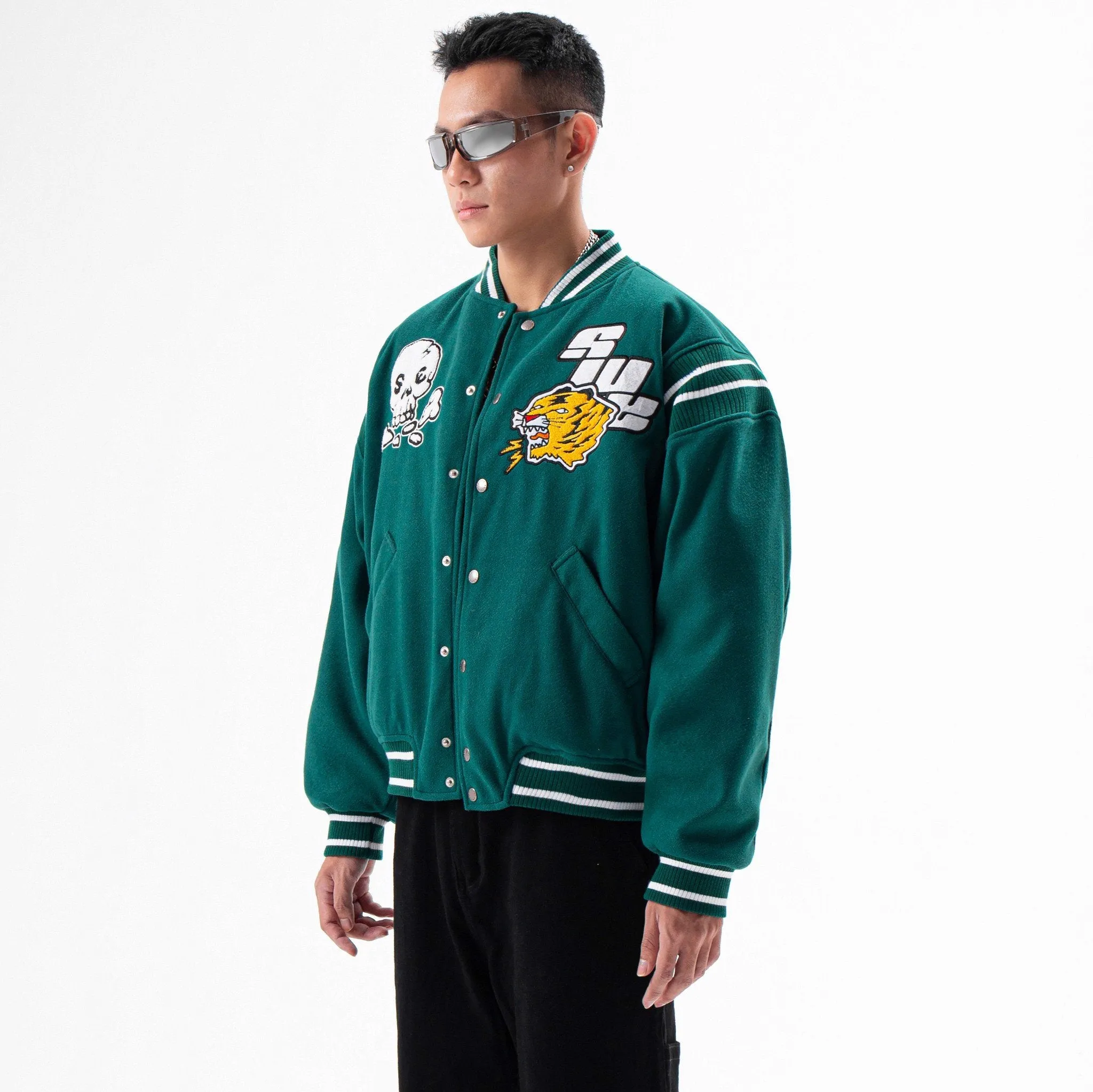 DREAM VARSITY JACKET - GREEN