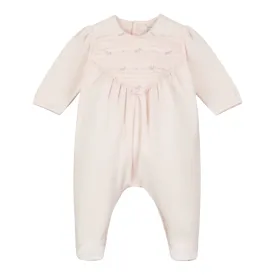 Emile et Rose - Light pink romper with embroidered yolk