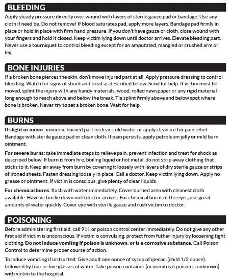 Ever Ready First Aid Chart & Illustration