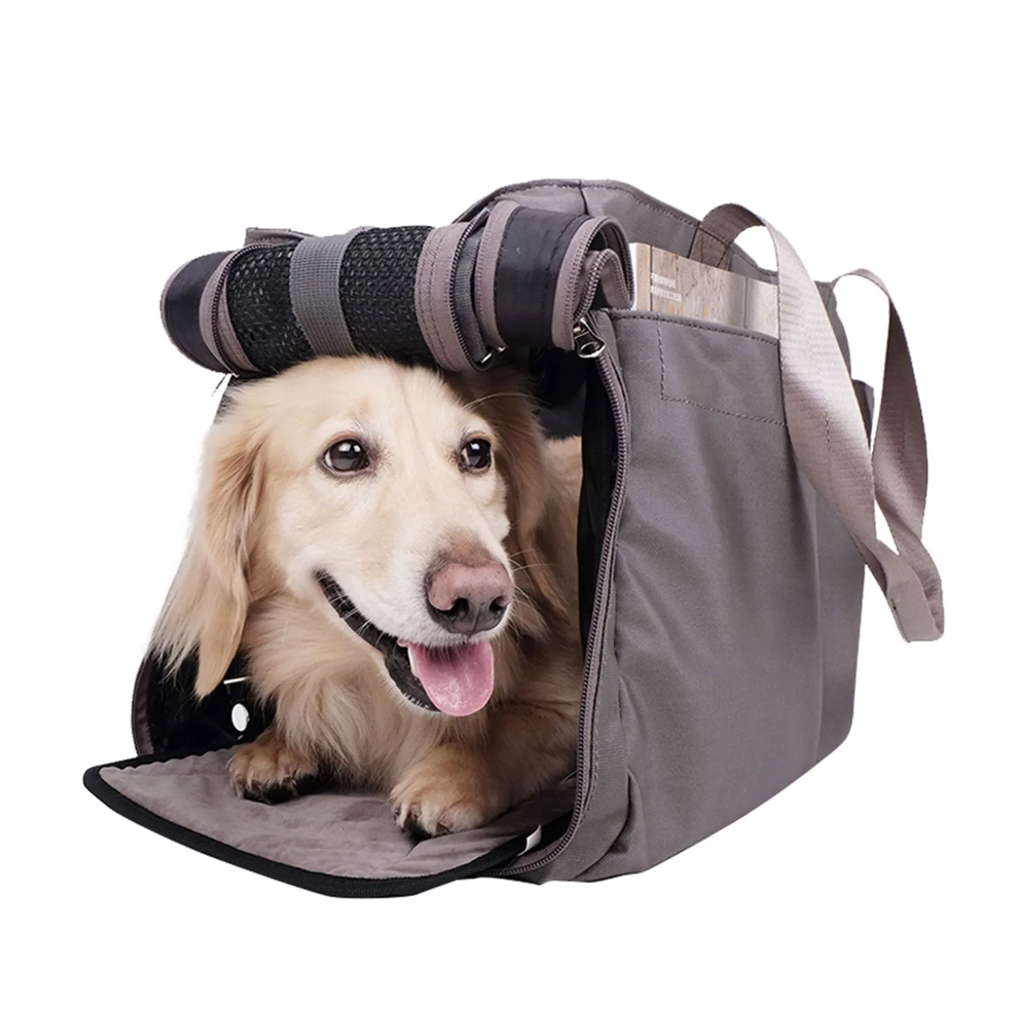 Ibiyaya Canvas Tote Pet Carrier for Dogs & Cats Grey