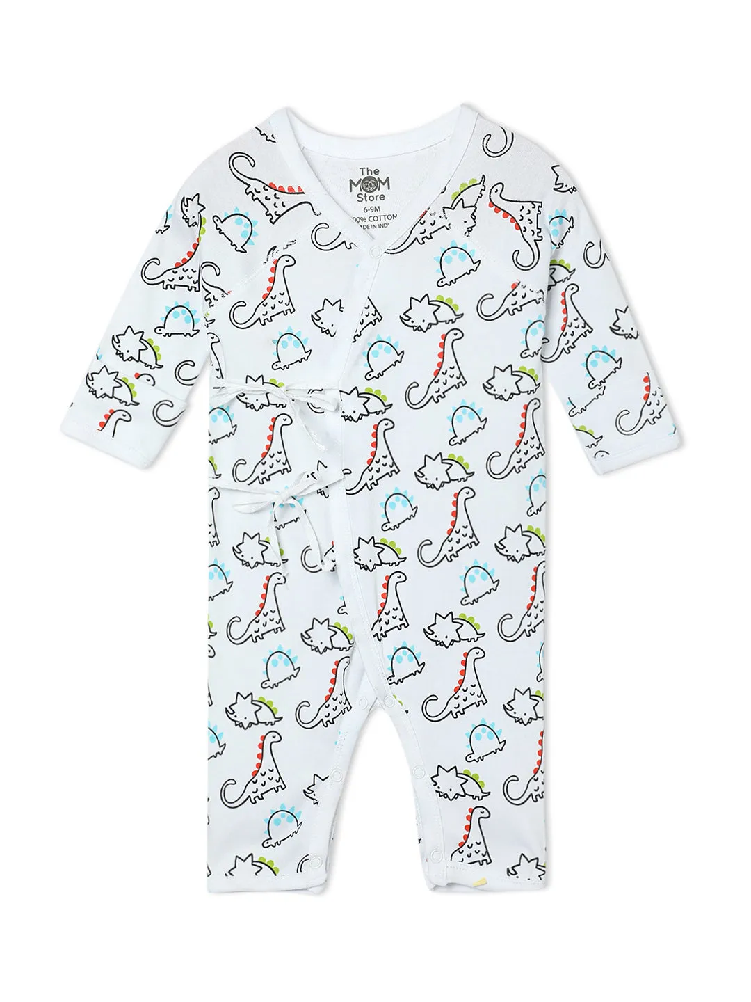 Jabla Style Infant Romper Combo Of 2: Dinos On The Round- Foxier Than The Fox