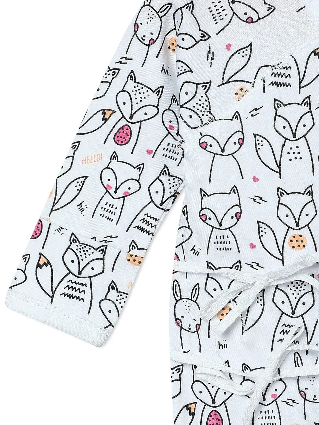 Jabla Style Infant Romper Combo Of 2: Dinos On The Round- Foxier Than The Fox