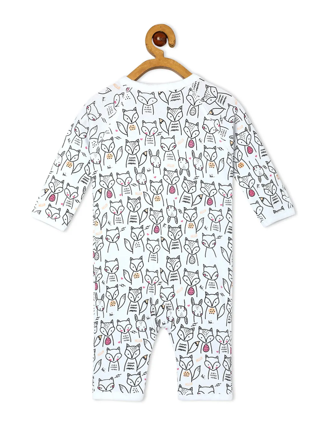 Jabla Style Infant Romper Combo Of 2: Dinos On The Round- Foxier Than The Fox