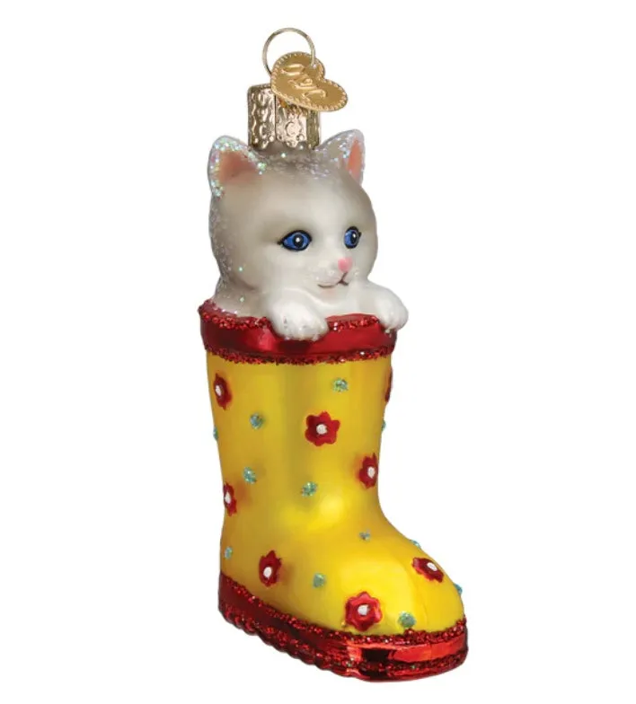 Kitten in Rainboot by Old World Christmas