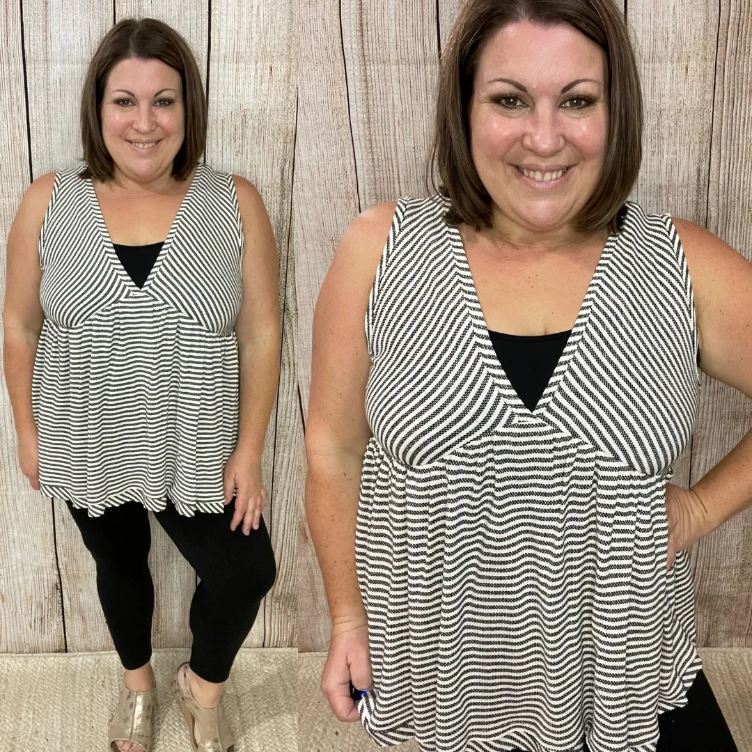 Knit Striped Baby Doll Top