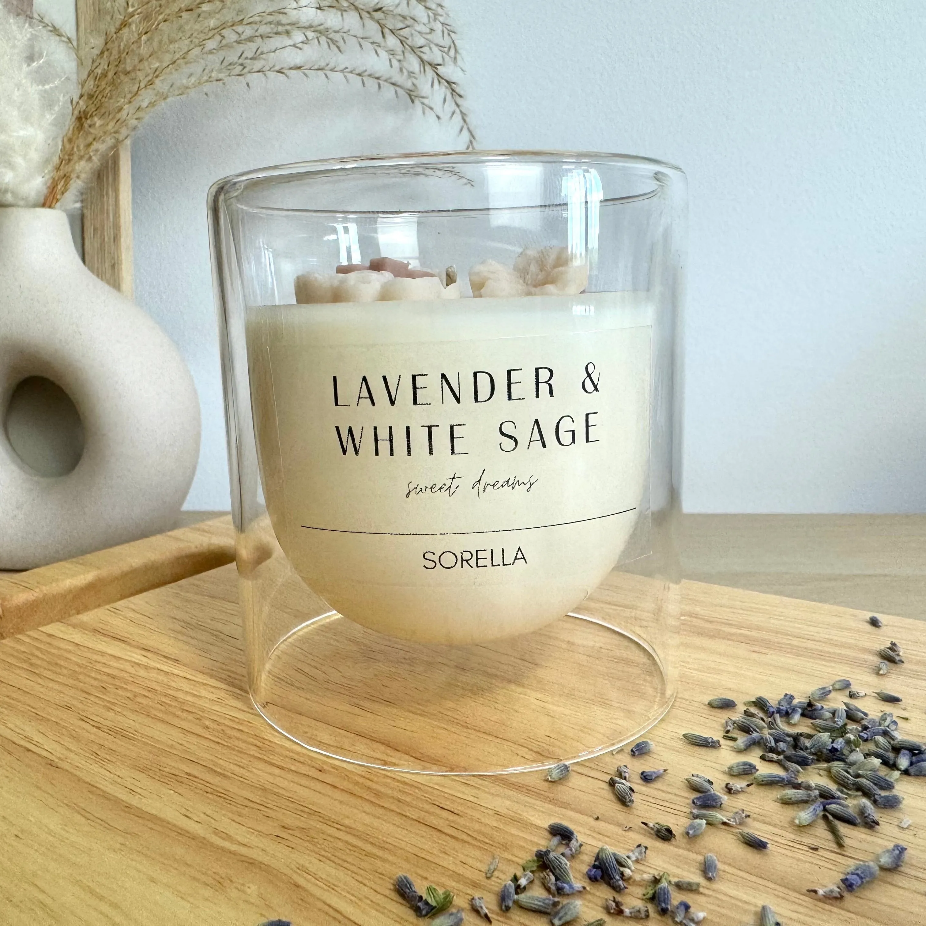 Lavender & White Sage Soy Wax Candle - Dome