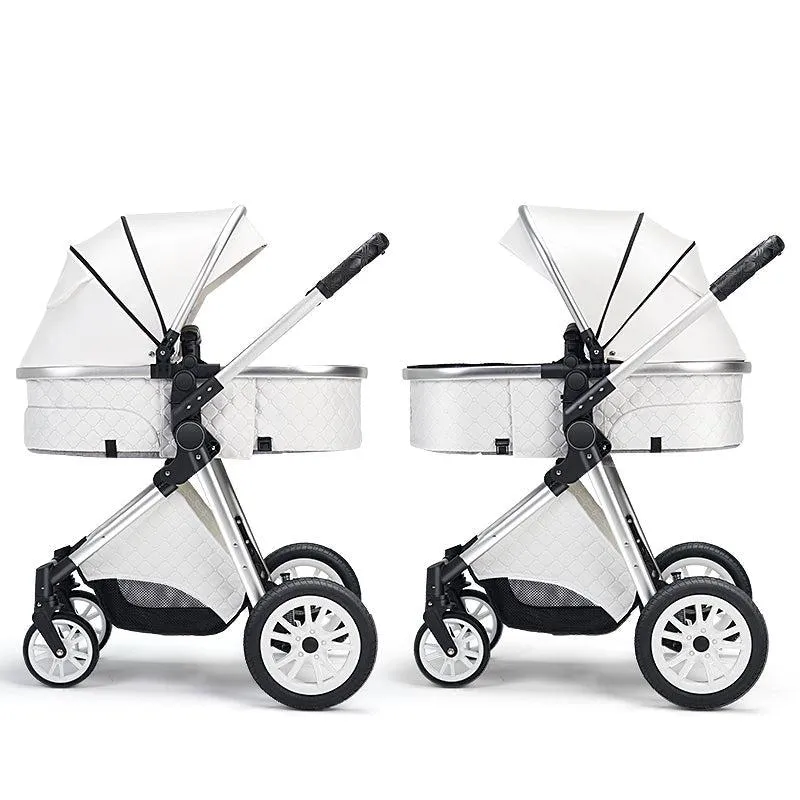 Luxury White Premium 3-In-1 Baby Stroller