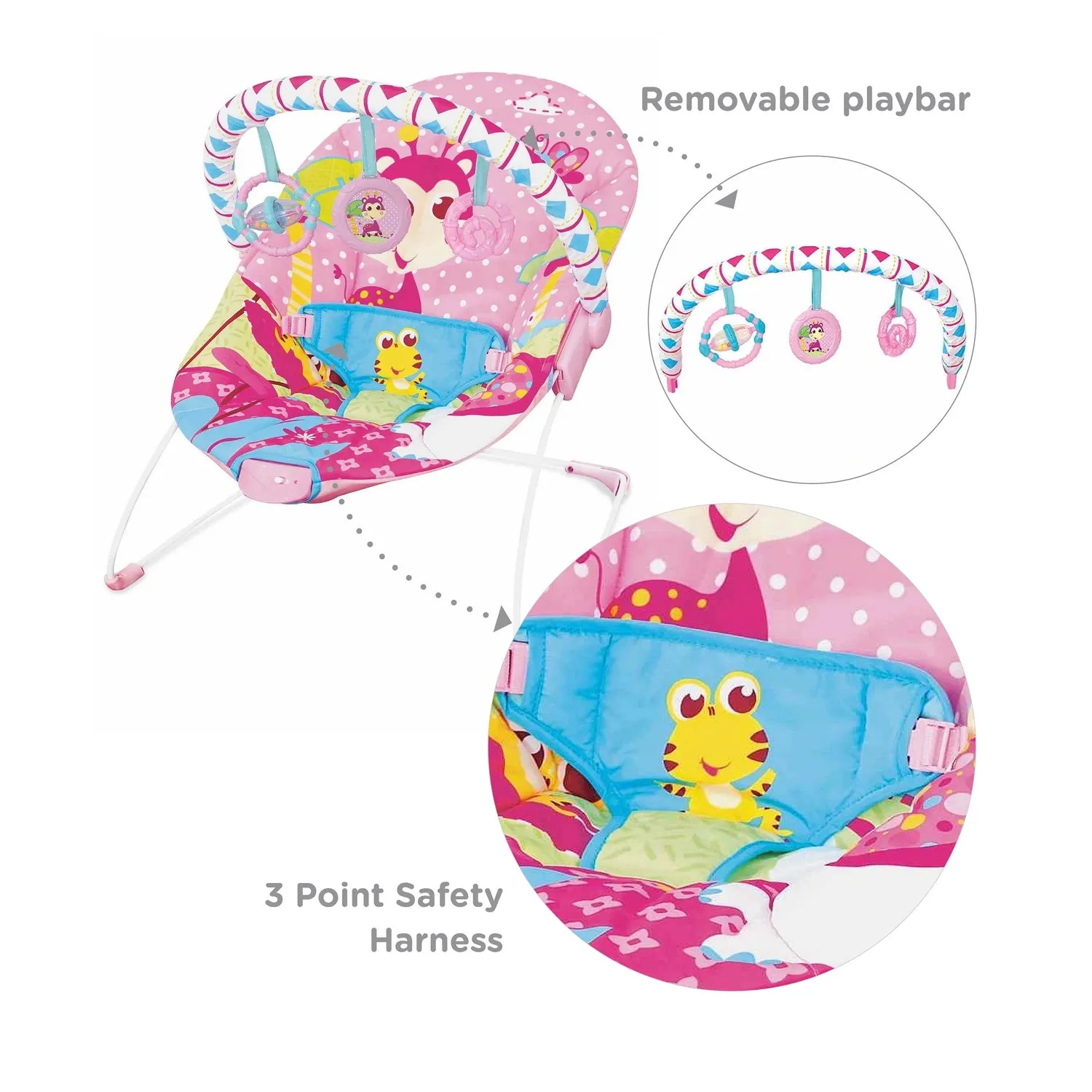 Mastela Soothing Vibration Bouncer (3 to 12 Months) - Distressed Box