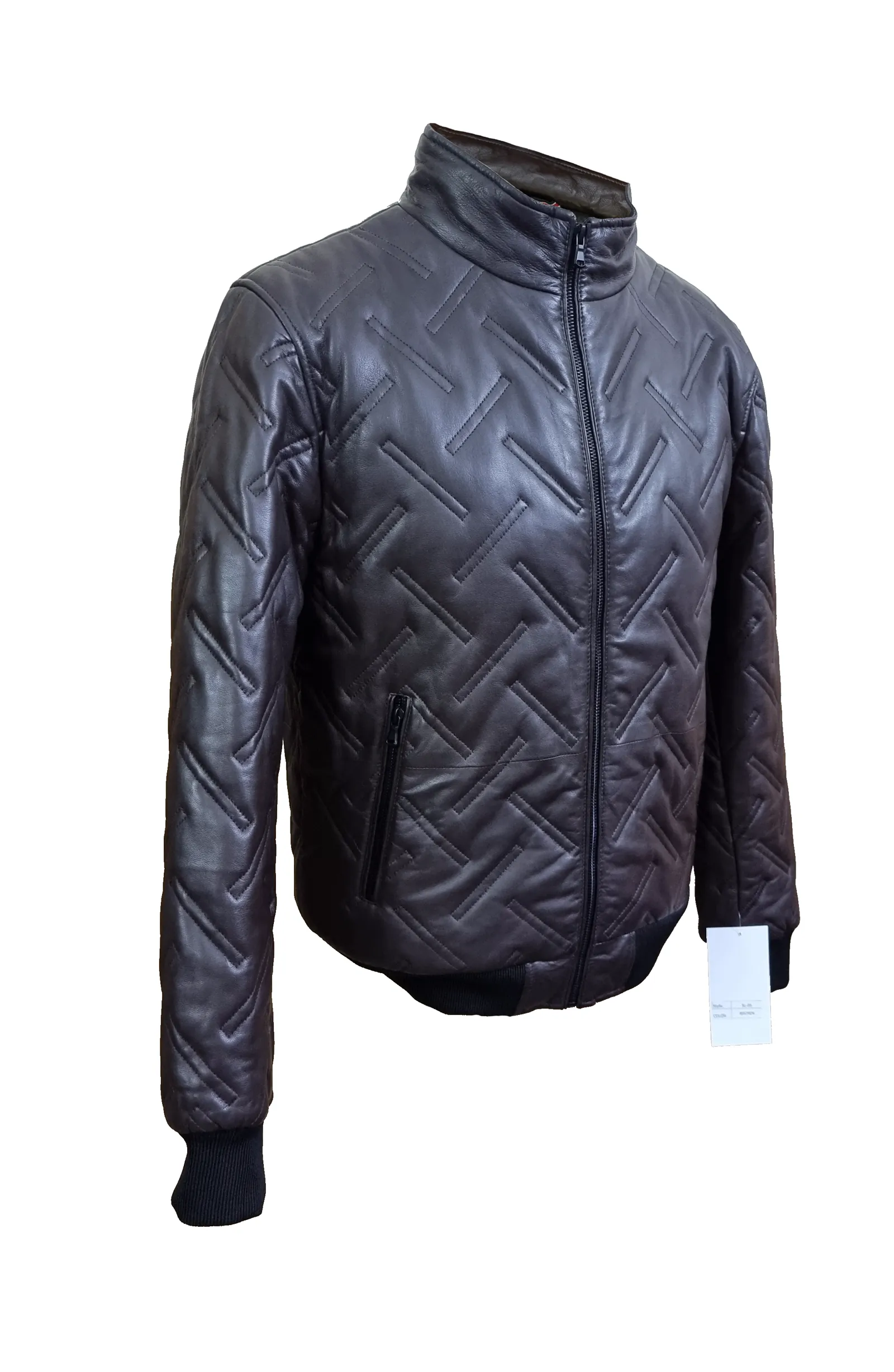 Mens Black Leather Jacket Biker Style Lambskin Leather Premium Quality Quilted Jacket - ELM51