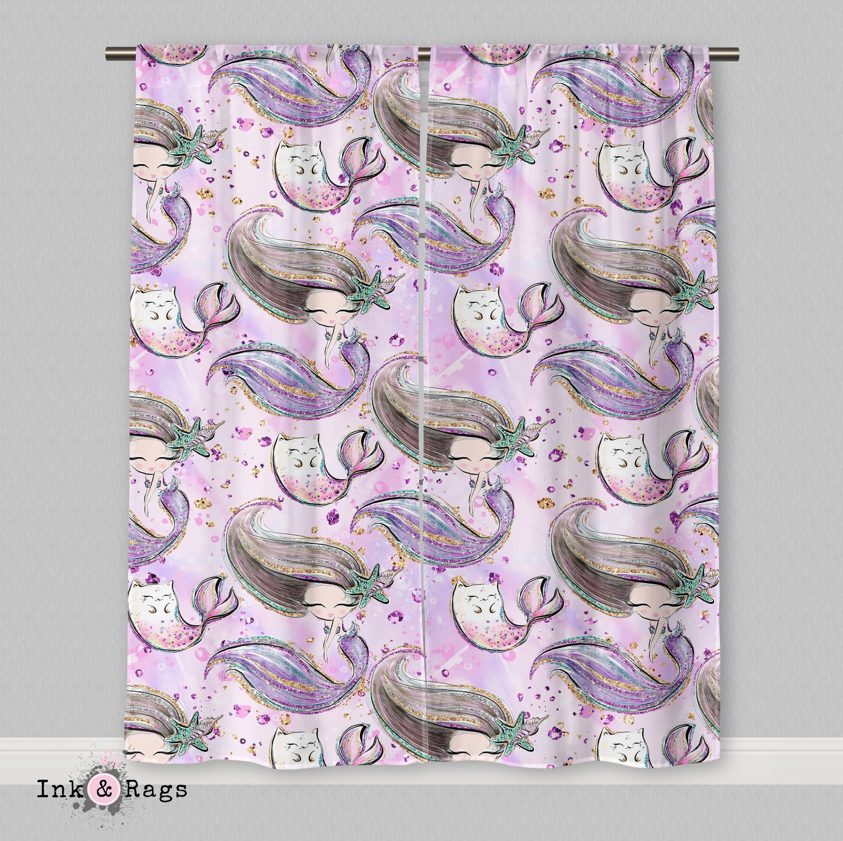 Mermaid Friends Merkitty Curtains