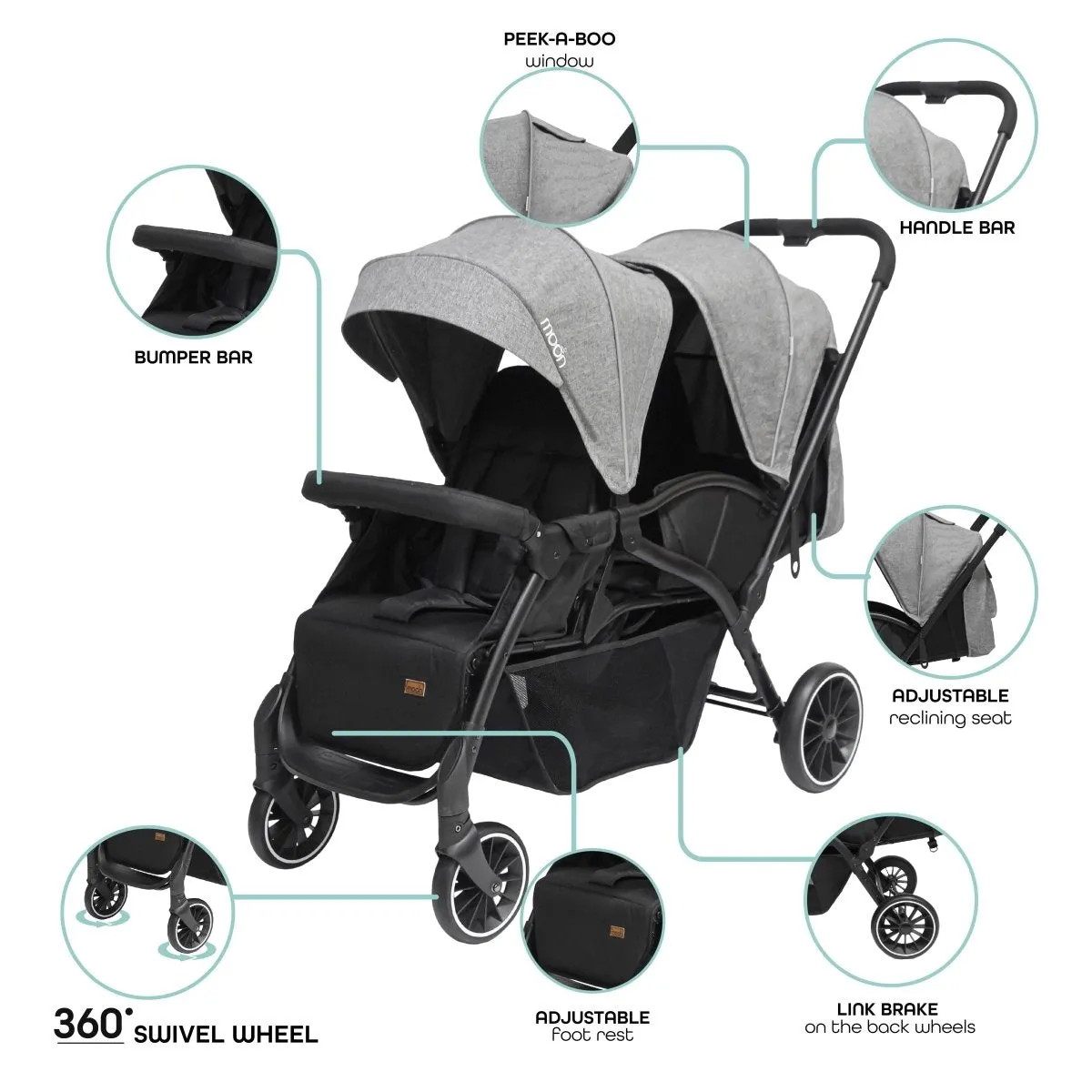 Moon Dios Stroller Grey