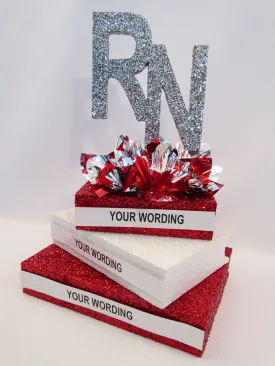 Nurse RN on Stack of Books centerpiece