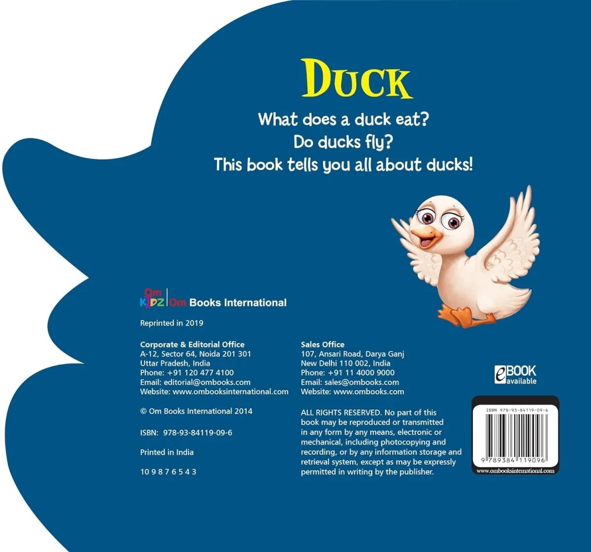 Om Books International Duck ( Animals and Birds )- Cutout Board Books