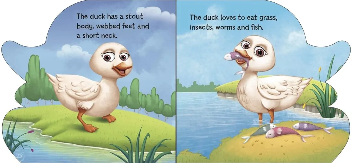 Om Books International Duck ( Animals and Birds )- Cutout Board Books