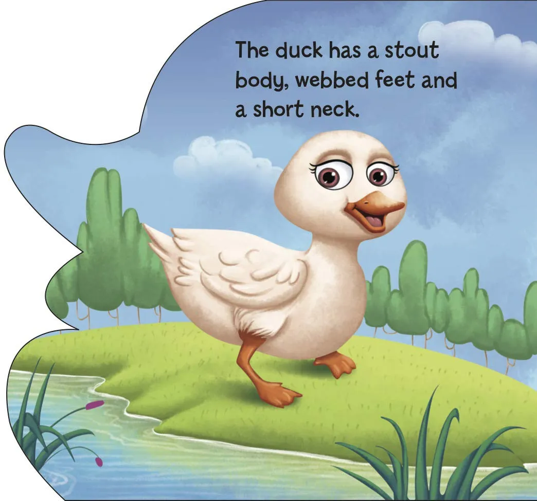 Om Books International Duck ( Animals and Birds )- Cutout Board Books