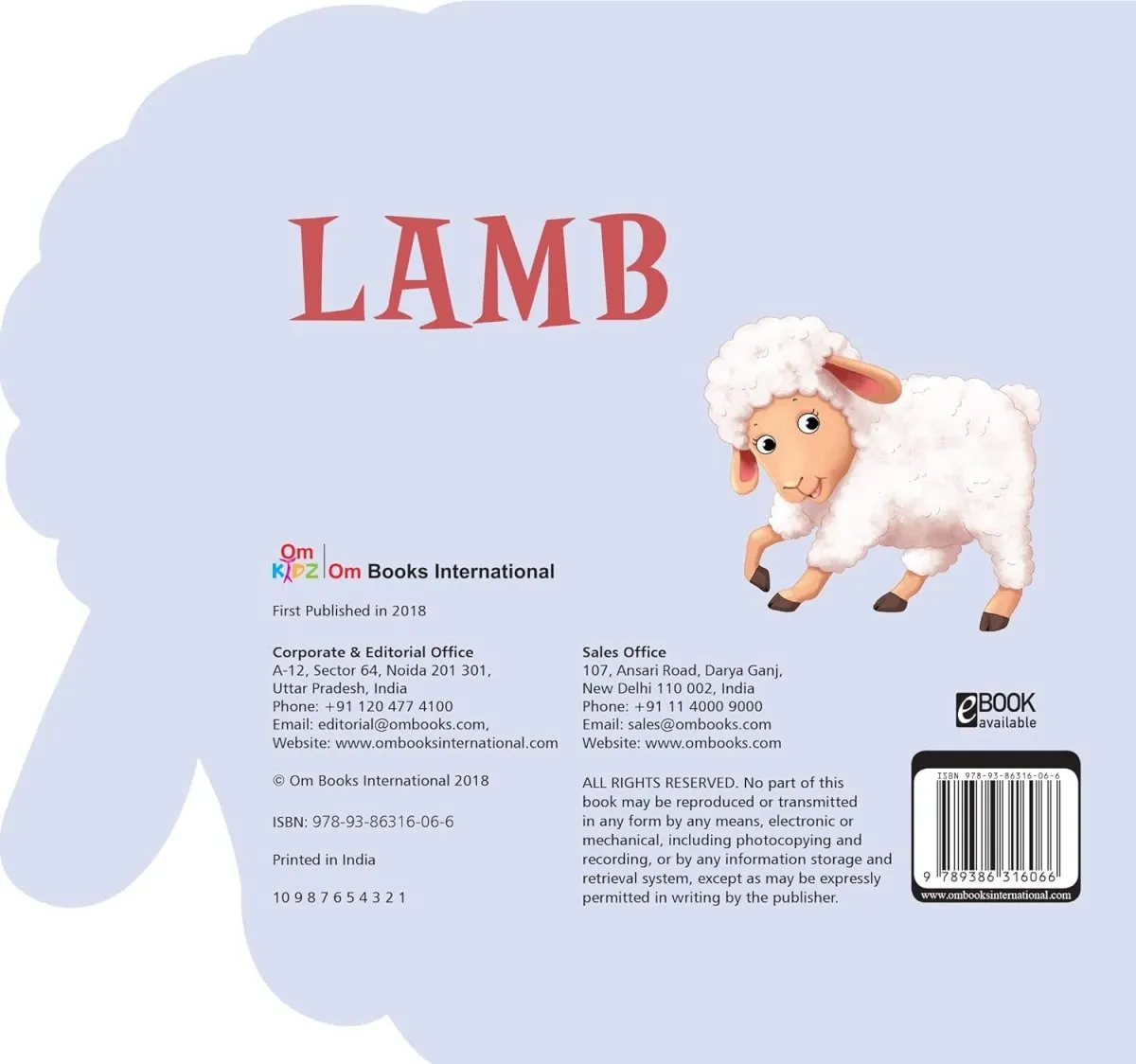 Om Books International Lamb ( Animals and Birds )- Cutout Board Books