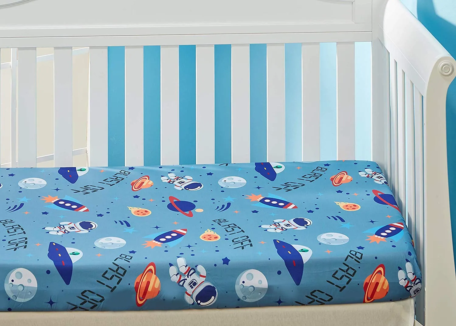 Outerspace Adventures Fitted Crib Sheet