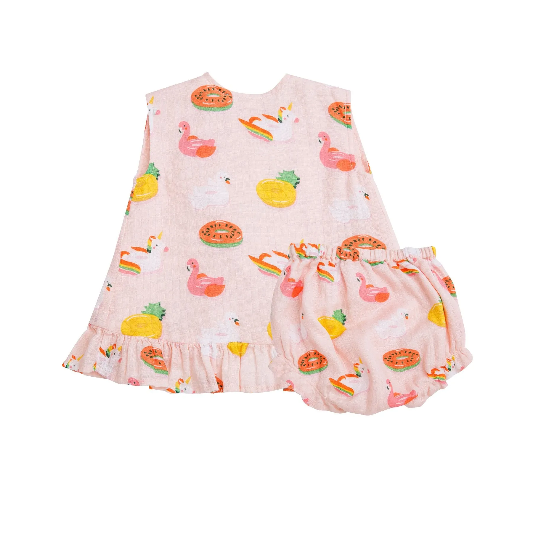 Pink Floaties Ruffle Top & Bloomer