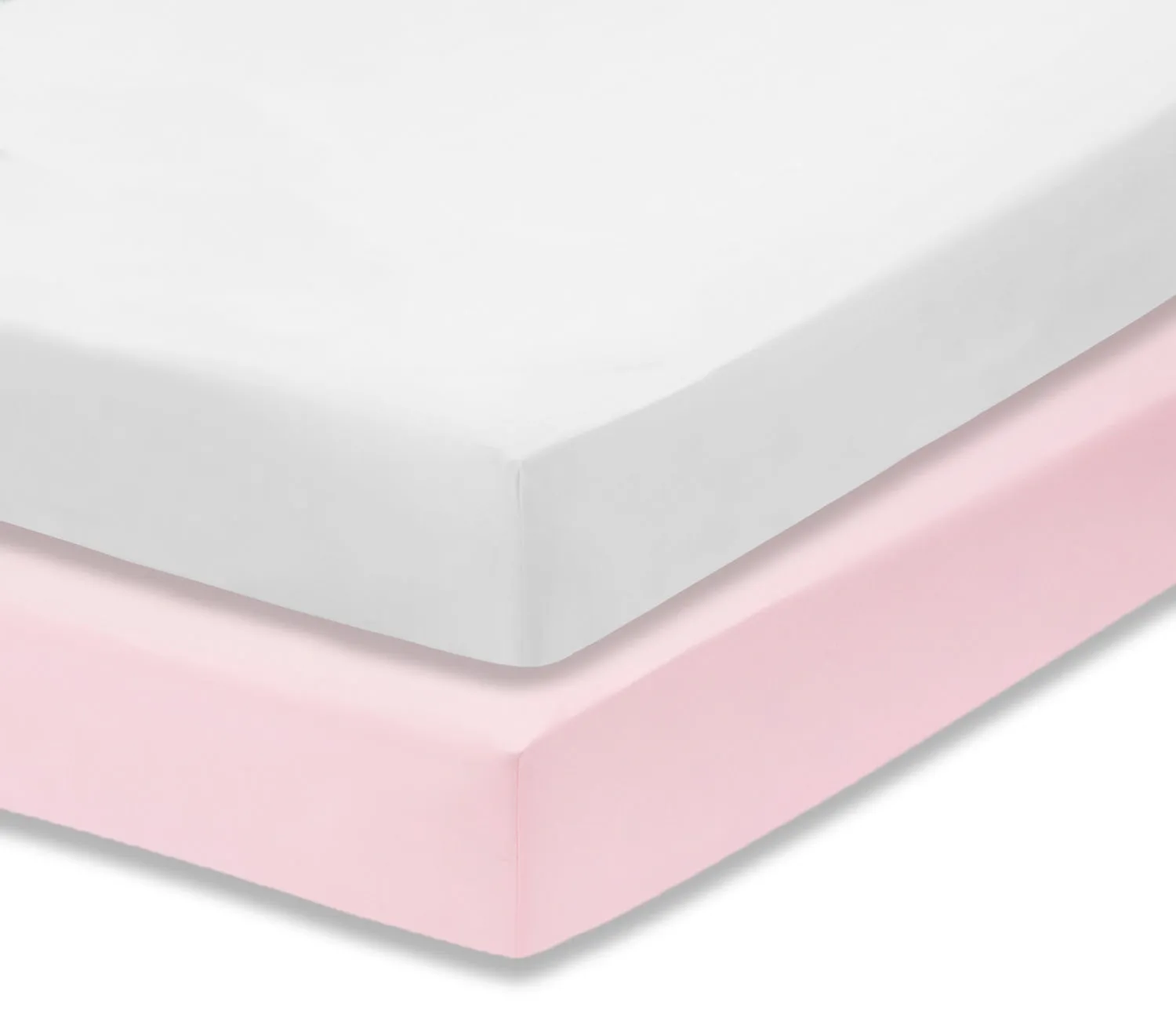 Pink/White 2-Pack Fitted Crib Sheets