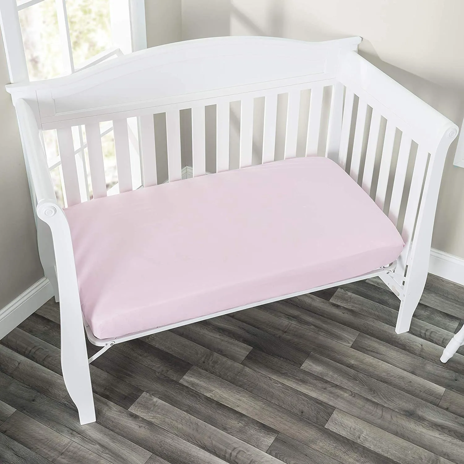 Pink/White 2-Pack Fitted Crib Sheets