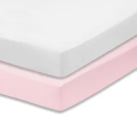 Pink/White 2-Pack Fitted Crib Sheets