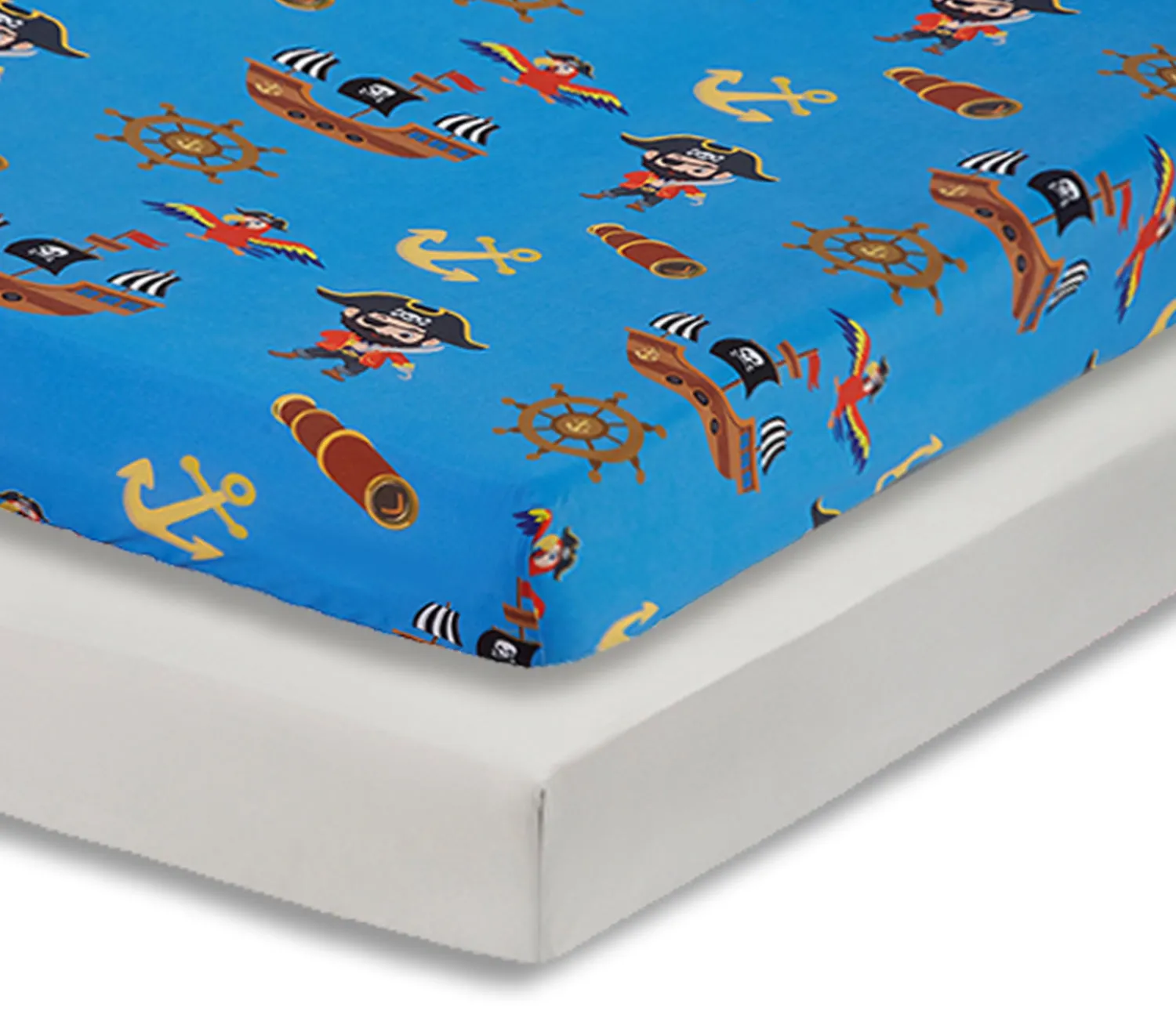 Pirates Treasure Hunt 2-Pack Fitted Crib Sheet