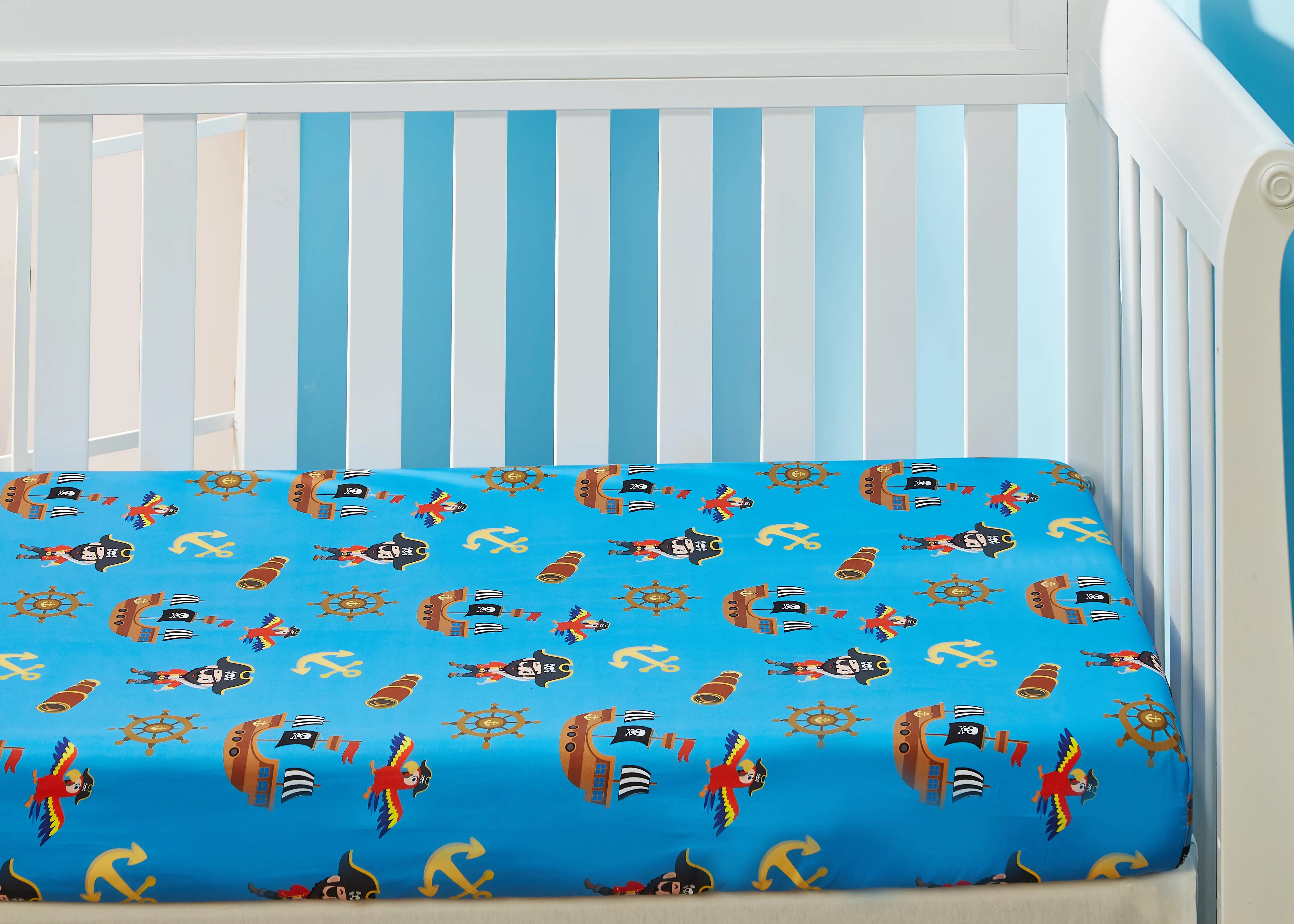 Pirates Treasure Hunt 2-Pack Fitted Crib Sheet