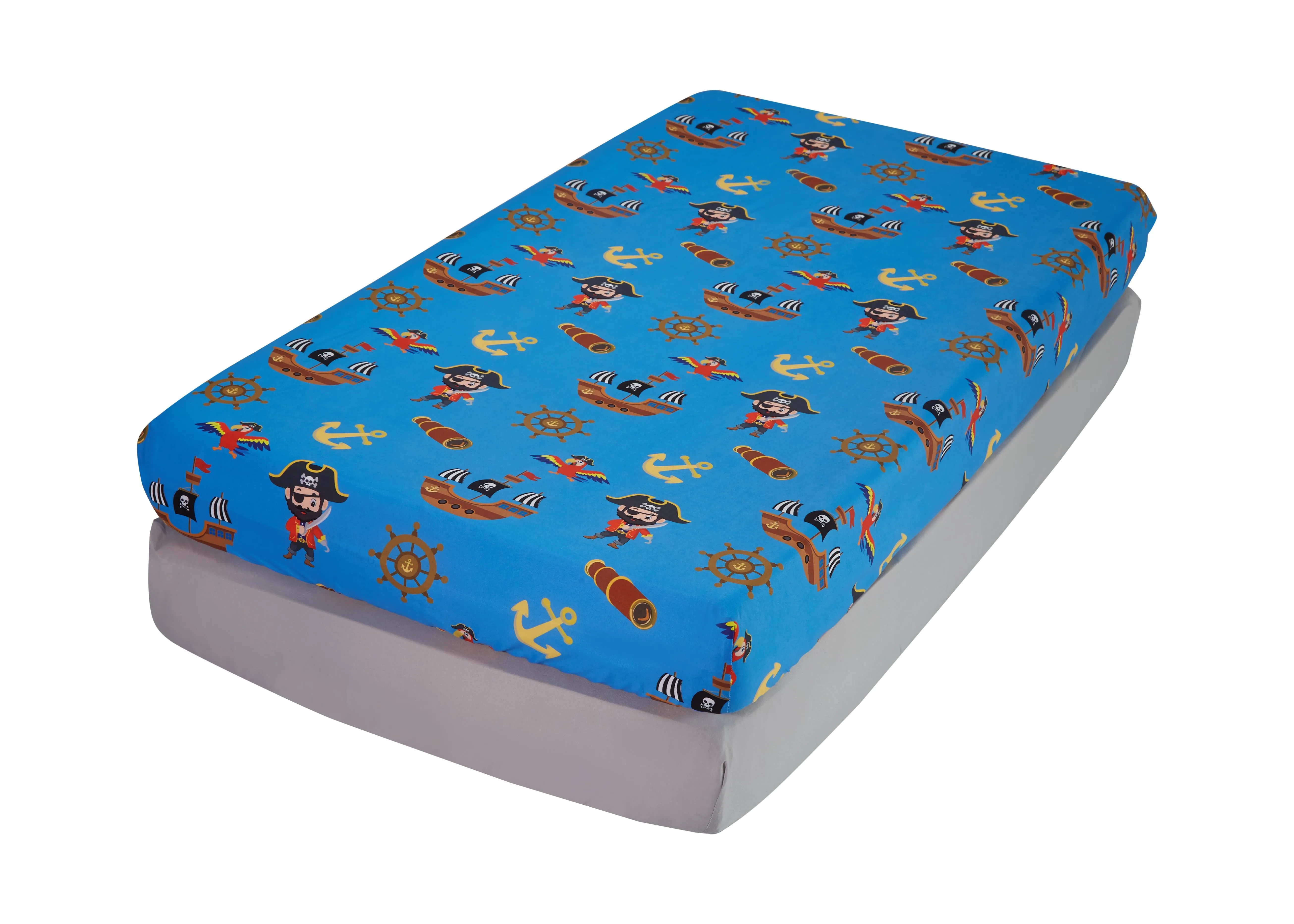 Pirates Treasure Hunt 2-Pack Fitted Crib Sheet