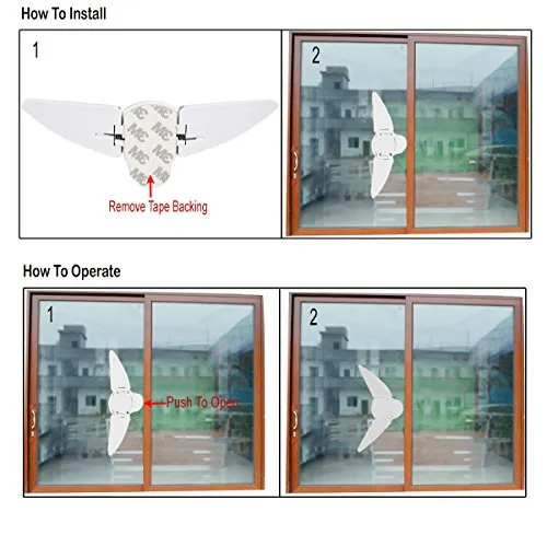 Safe-O-Kid- Butterfly Shaped Sliding Door/Window Lock- White