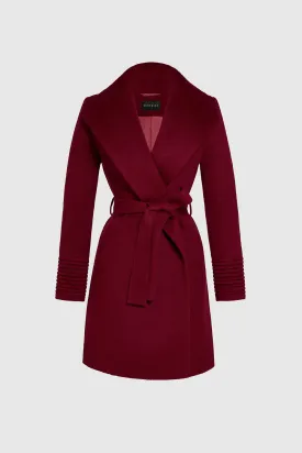 SENTALER MID LENGTH SHAWL COLLAR WRAP COAT