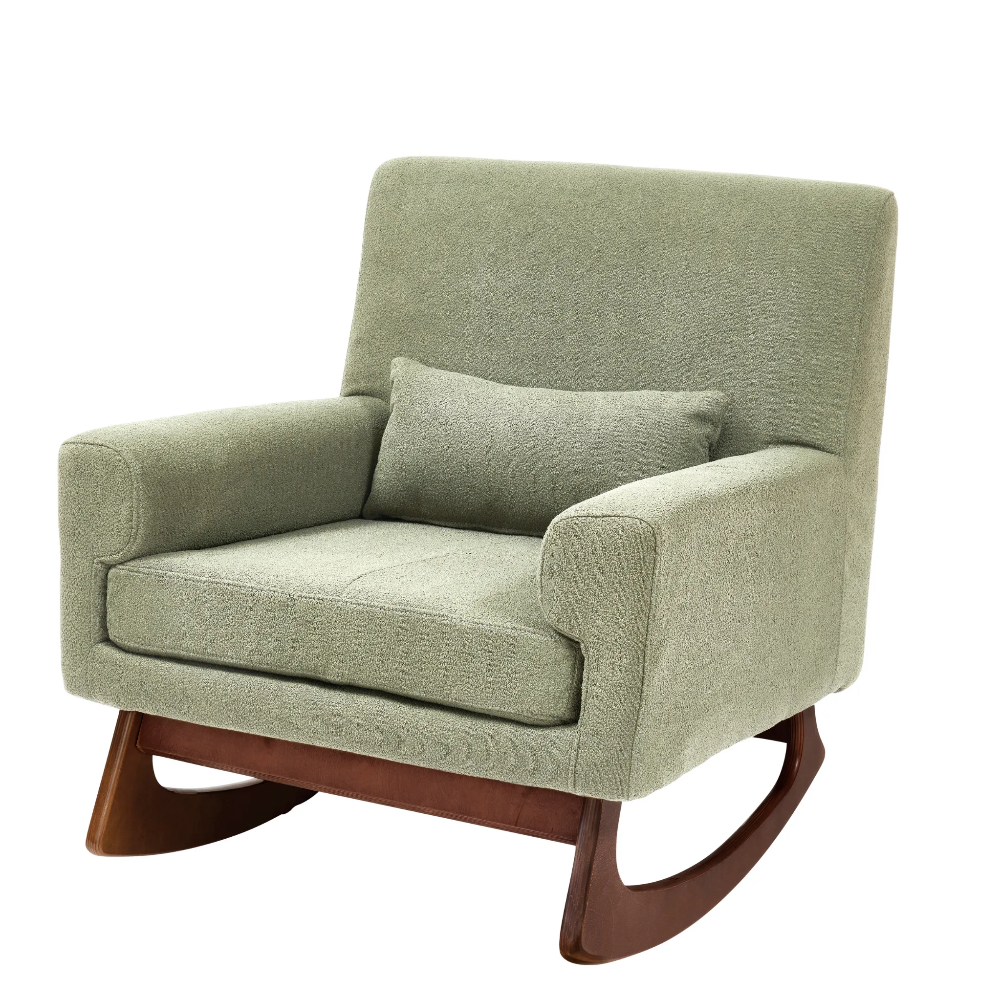 Serena Rocking & Nursing Chair - Sage Bouclé And Walnut