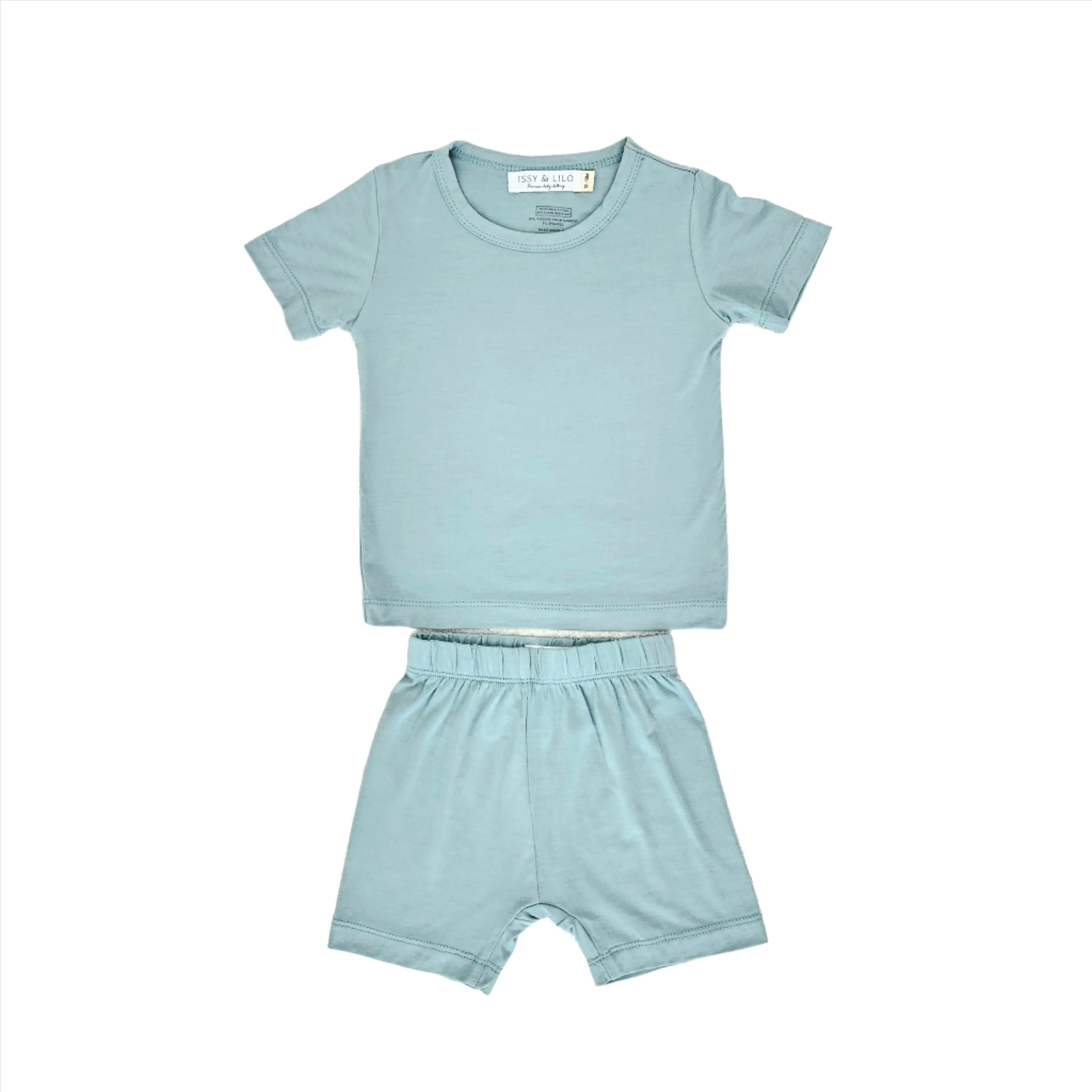 Short Sleeve Bamboo T-shirt And Shorts Set - Jade