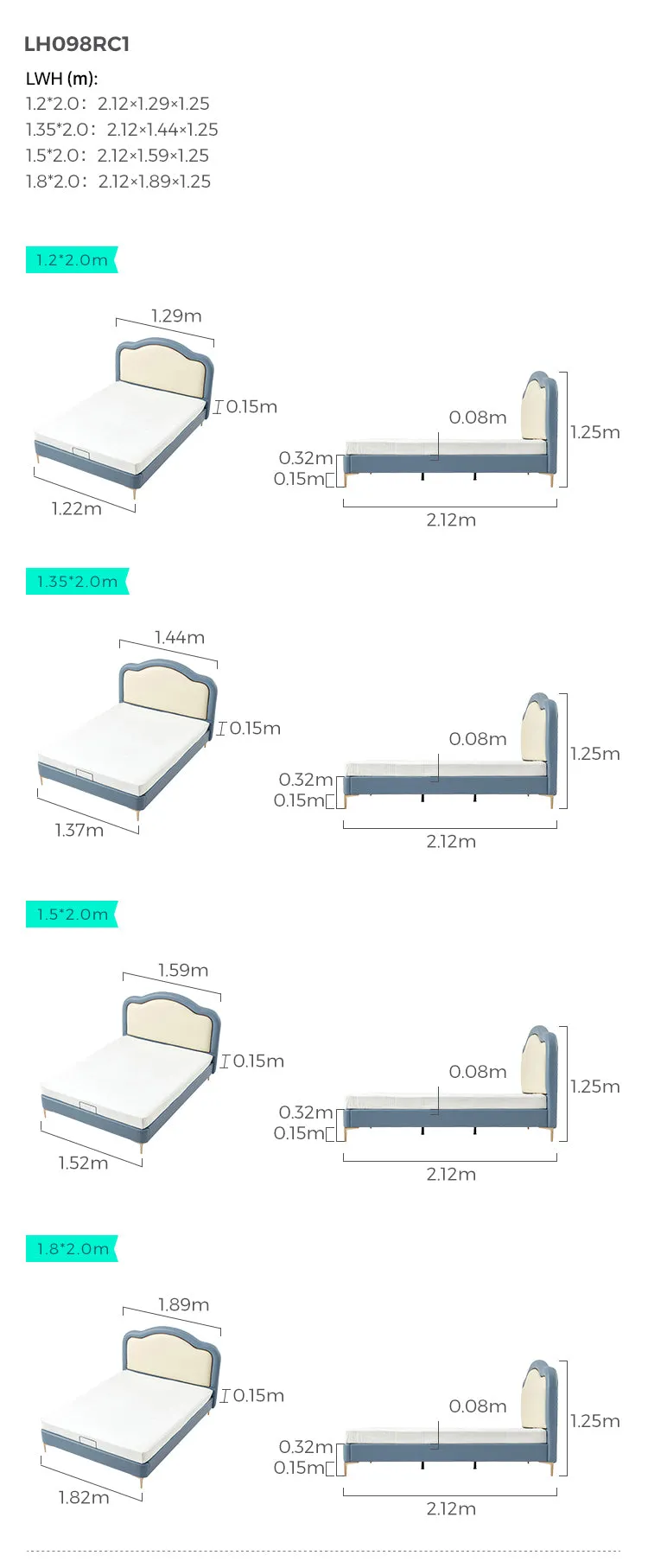 Soft-Padded Cloud Bed with Mattress