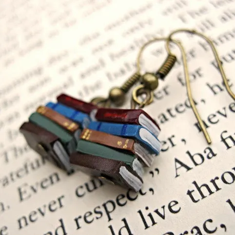 Stack of Books Earrings