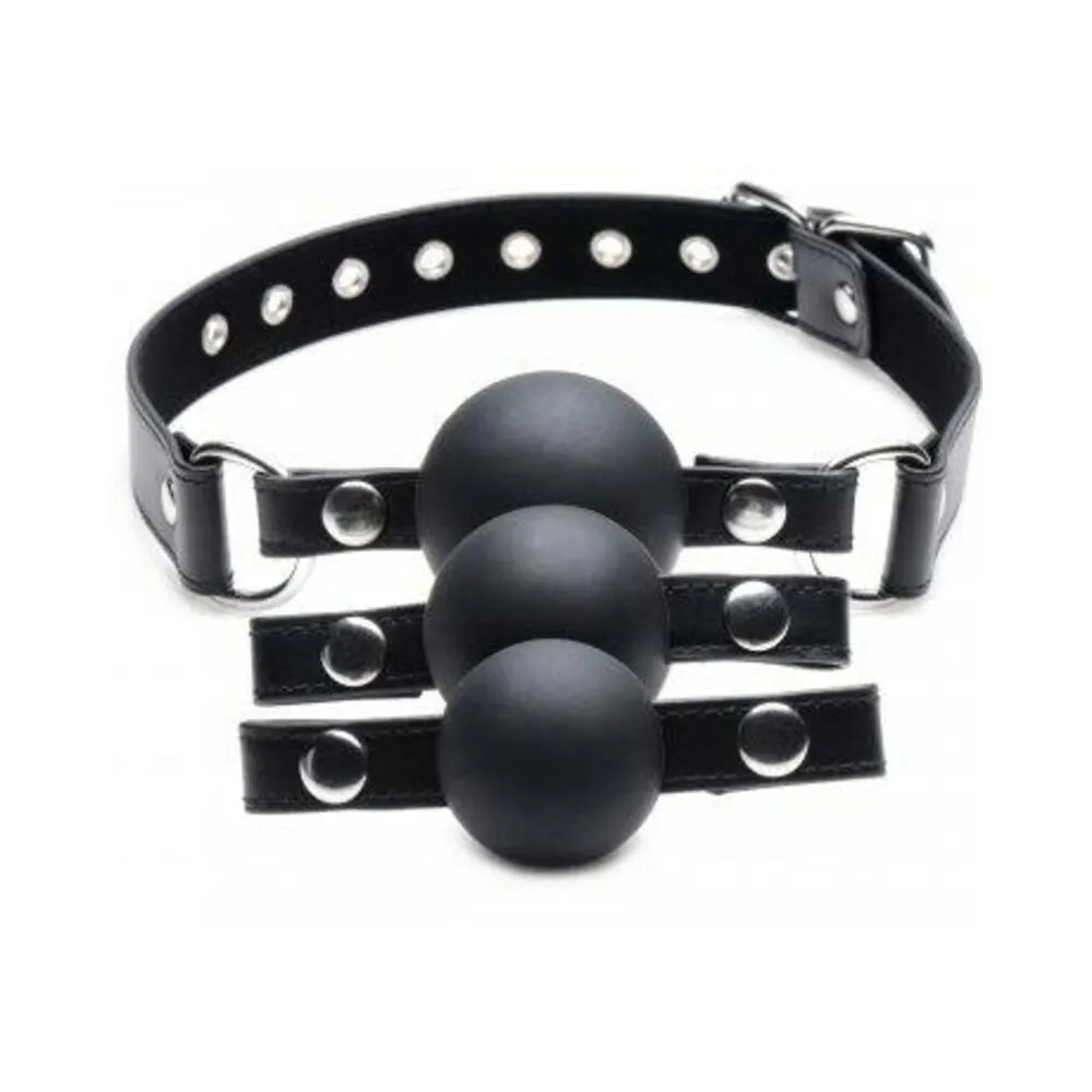 Strict Interchangeable Silicone Ball Gag Set Black