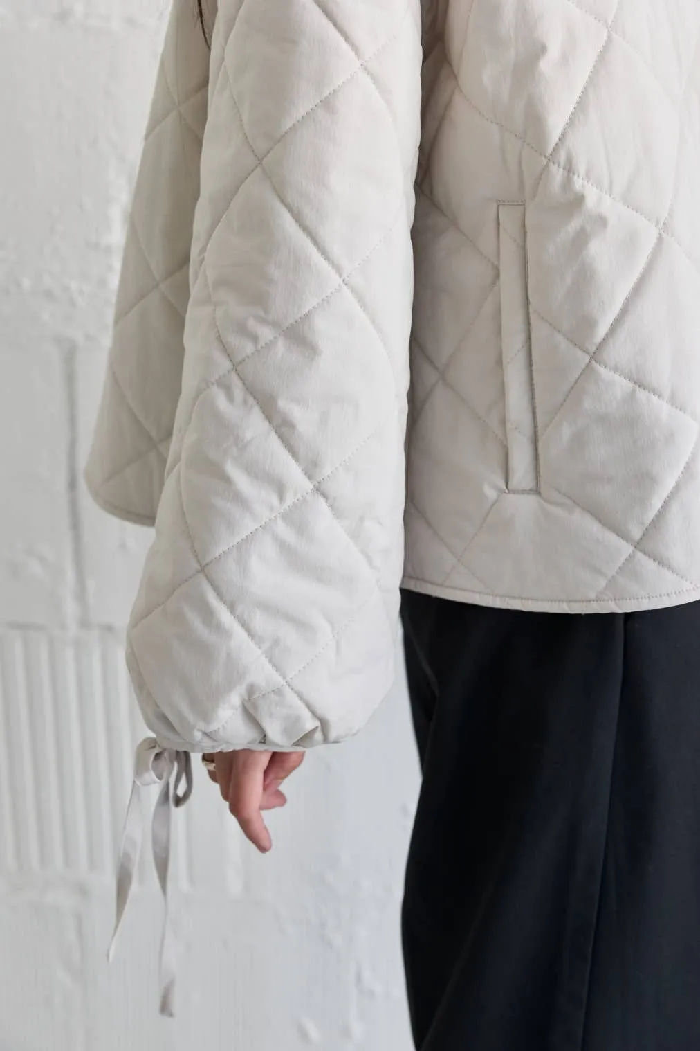 The Cameron Jacket | Oversized Quilted Wrist Tie Jacket