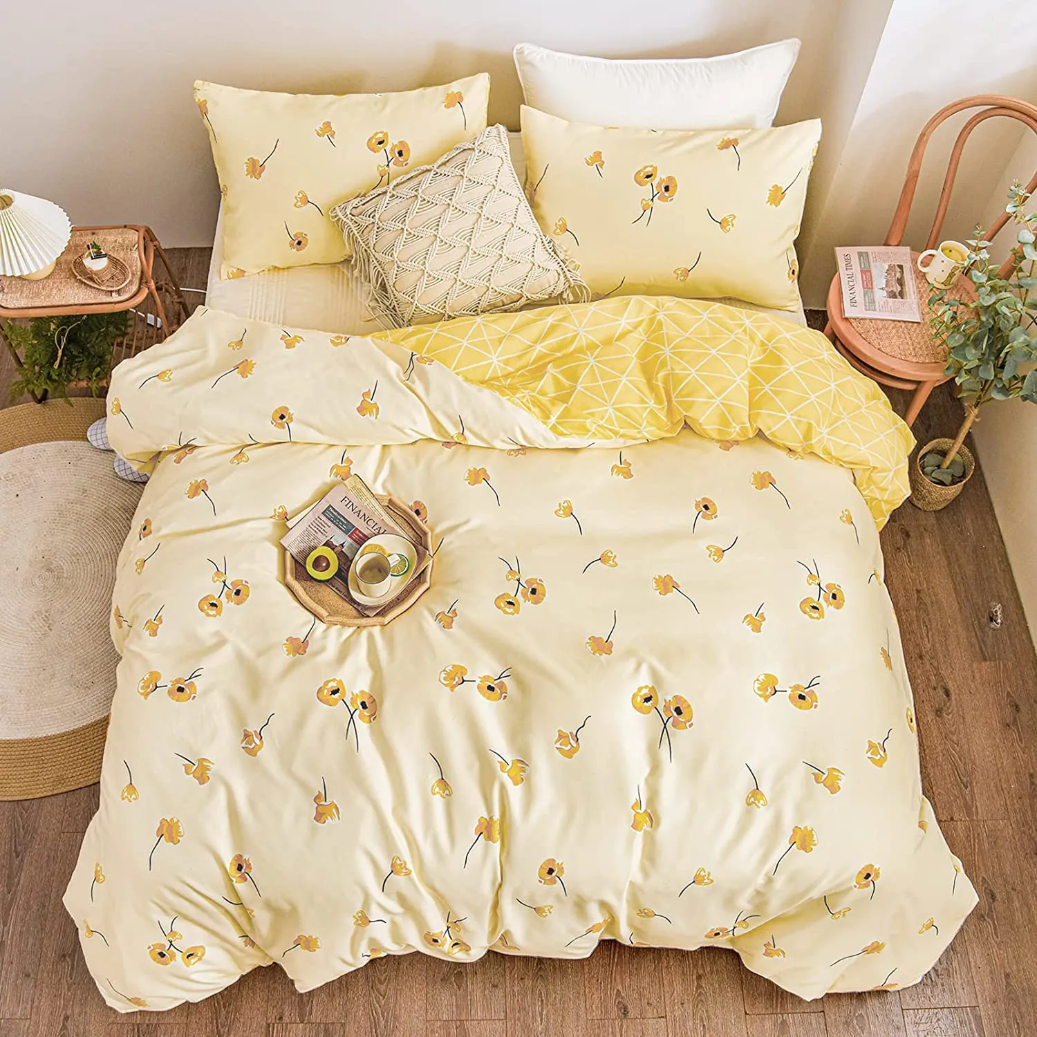 The Floral Yellow Bed Set