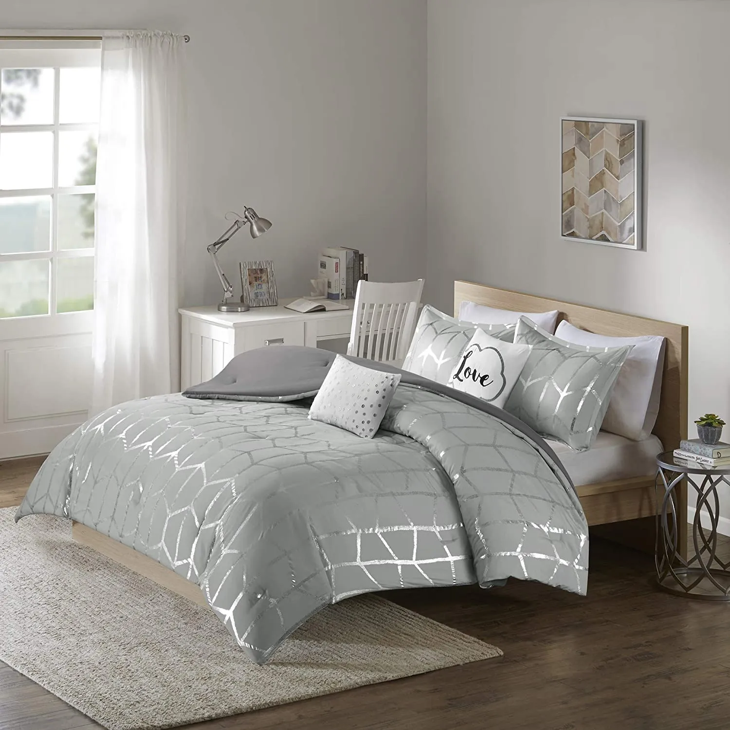 The Metallic Grey Bed Set