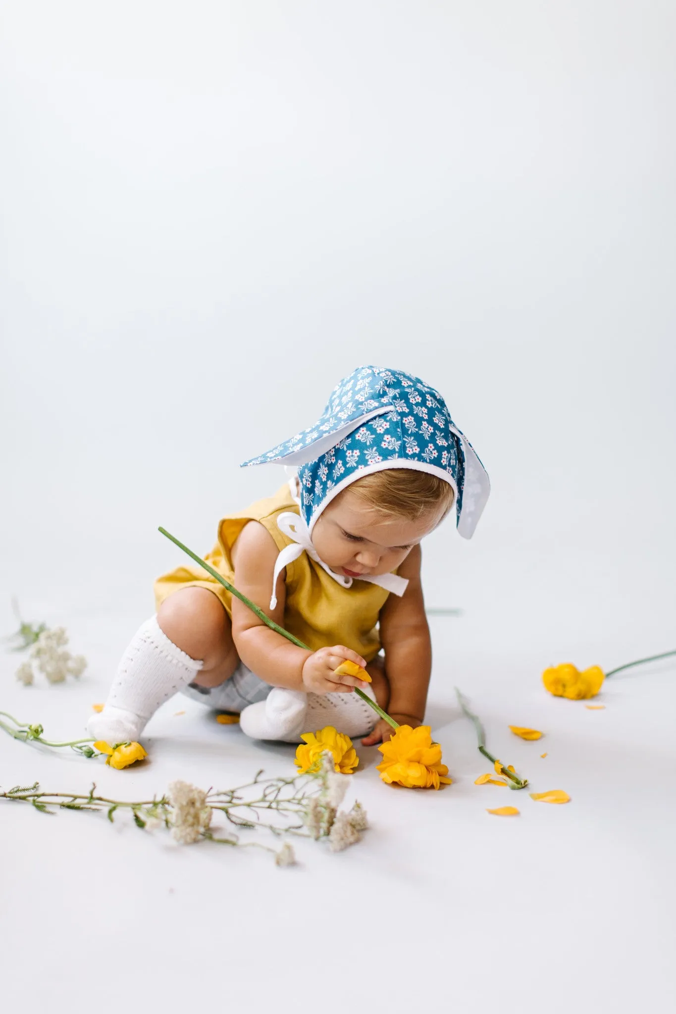 Tortoise and The Hare Blue Bouquet Rabbit Bonnet