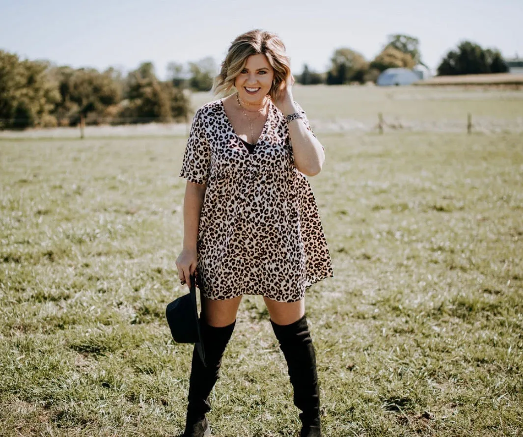 Wild Hearts Leopard Baby Doll Tunic / Dress