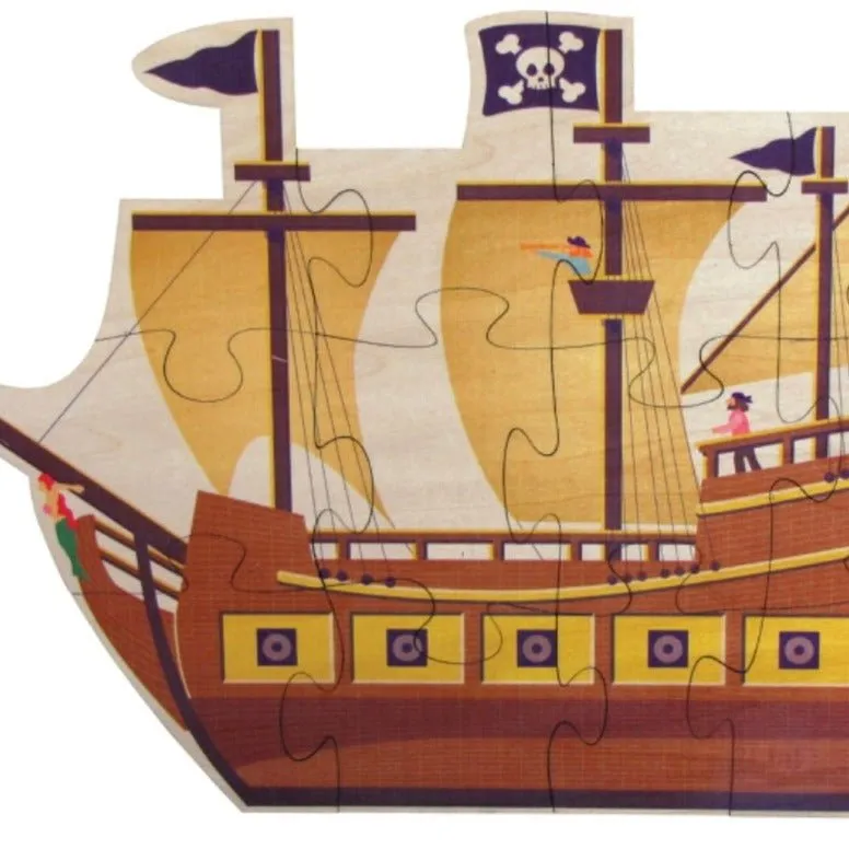 Wooden Pirate Ship Jigsaw Puzzle - Made in USA